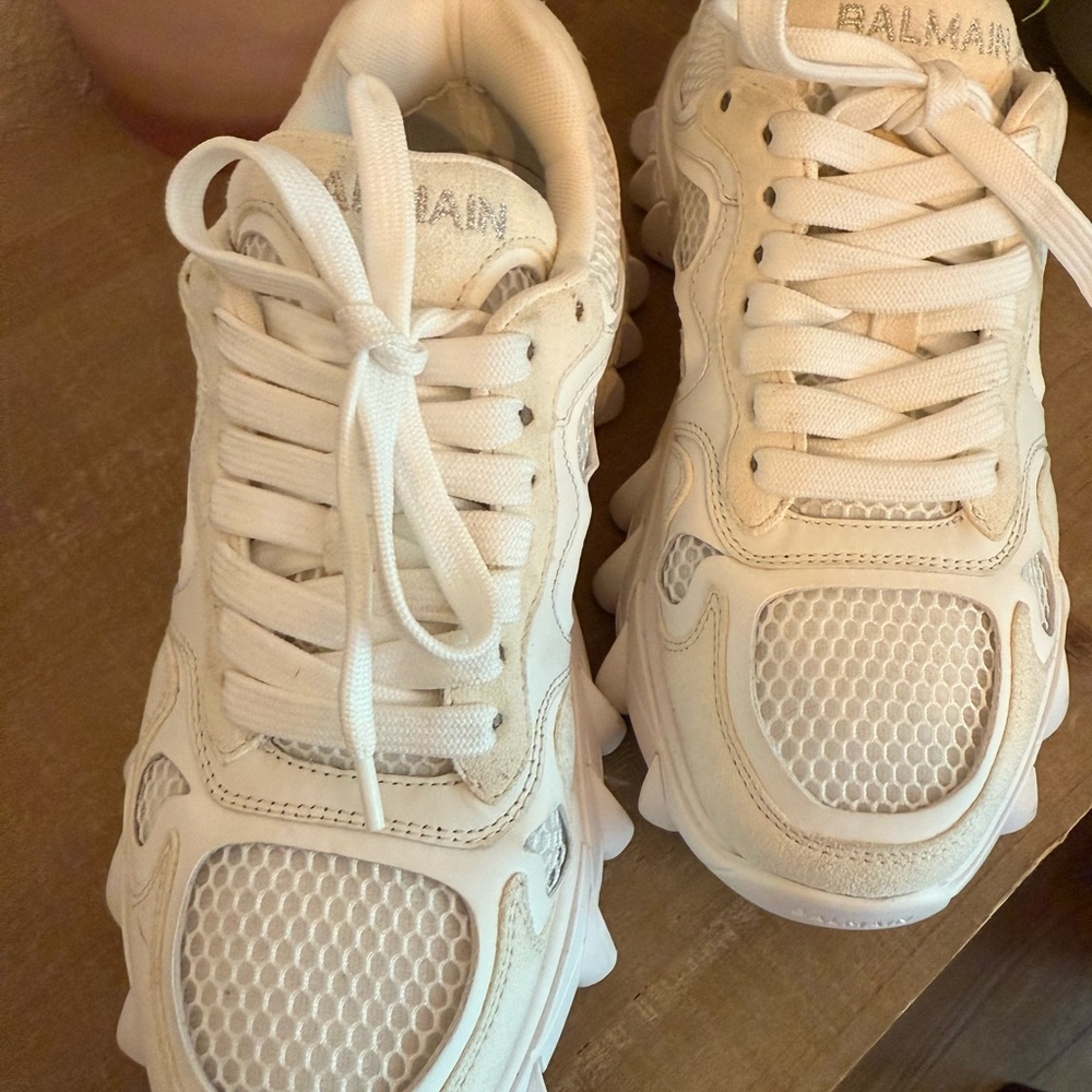 Balmain B-Court (or B27) White/Off-White Low-Top Sneakers — Luxury Streetwear